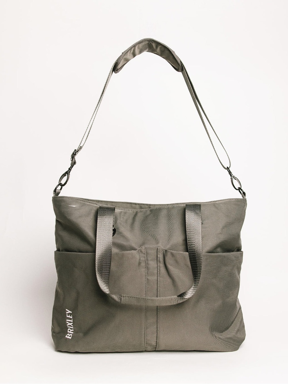 Gray Brixley Tote Bag with Shoulder Strap